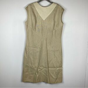 Vintage Montaldos 1960’s Knee Length Sheath Dress, Beige, Estimated size L